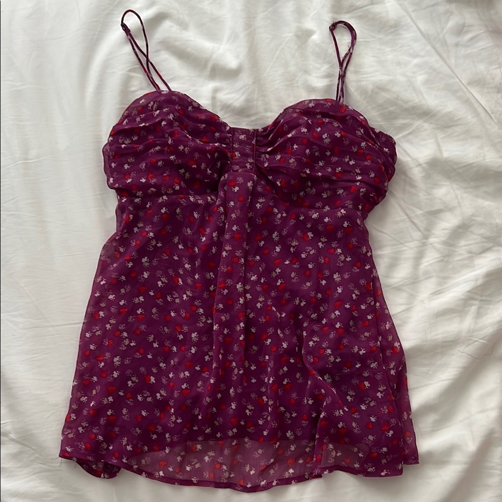 American Eagle Outfitters Maroon Sleeveless Bustier Camisole
